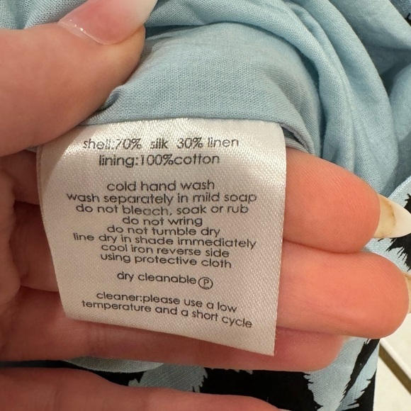 GORMAN Silk Linen Blend Blue and Black Animal Print Shift Dress Size US 2 VGUC - Picture 7 of 8